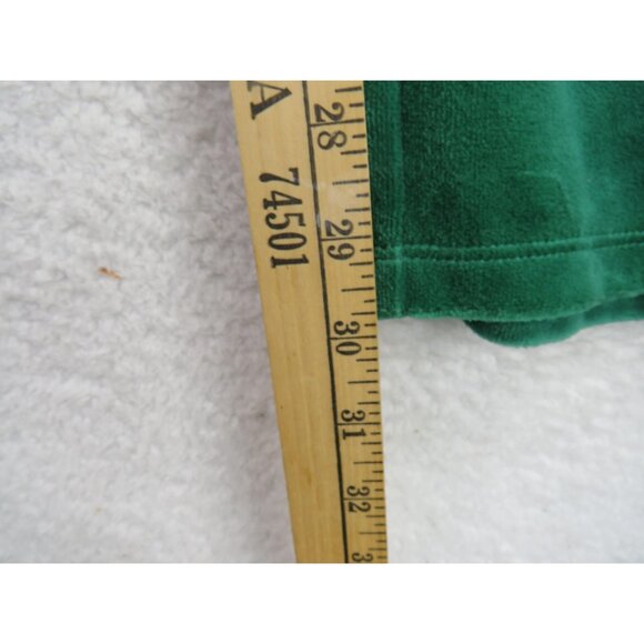 Quacker Factory Pants Womens Large Green Velour Pull On Straight Leg Pockets - Picture 8 of 8